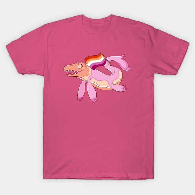 Lesbian Mosasaurus T-Shirt by Maskarie